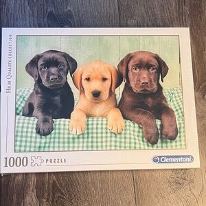NEW SEALED * Three Labs Puppy Trio 1000pc Puzzle - Black, Yellow, Brown